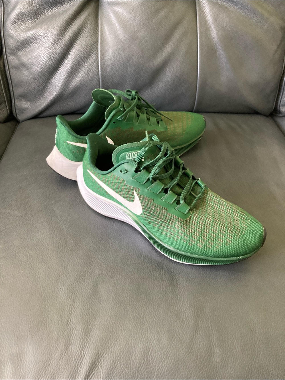 Nike Women’s Green Athletic Running Shoes with White Swoosh
